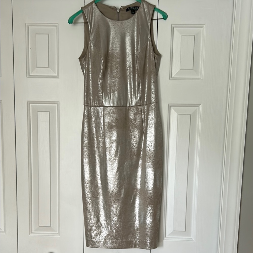 Calvin Klein Gold Sheath Dress for Cocktail Nights
